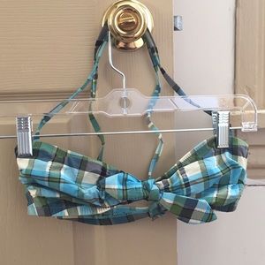 J.Crew madras bikini top